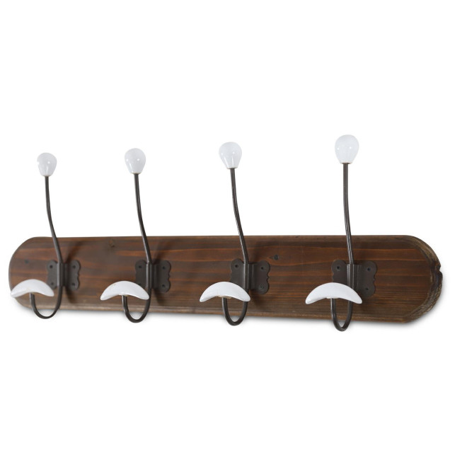 Garderobenhaken Holz 8 Haken 60x9x21cm