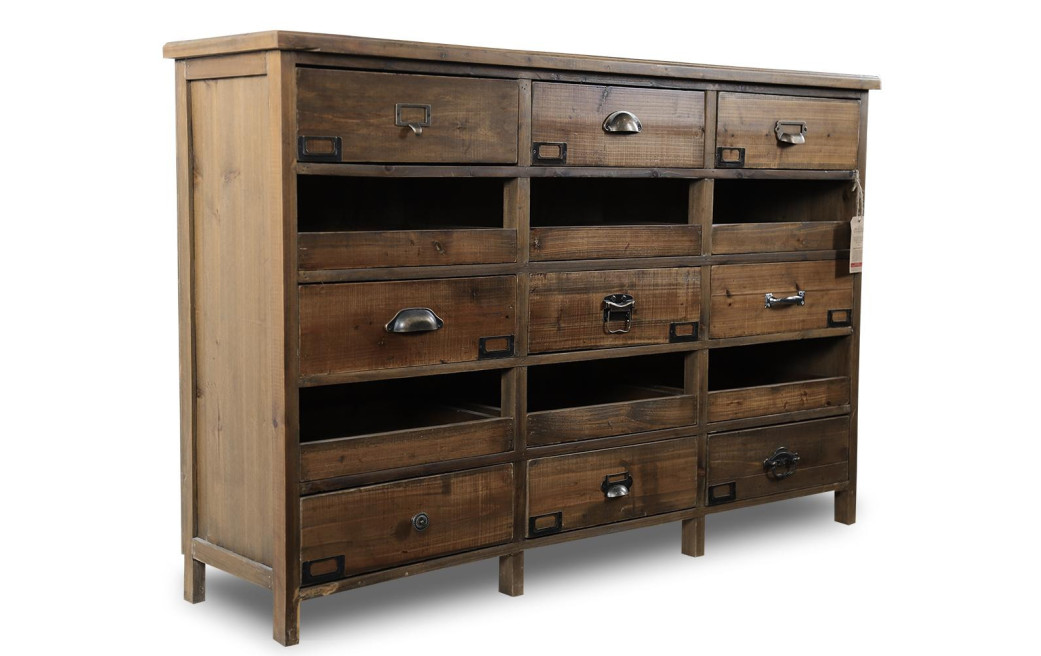 Wochenmöbel Chiffonnier Grainetier Holz 15 Schubladen 124x32.5x82cm