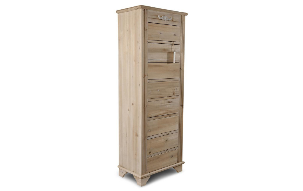 Schreibtischschublade mit 8 Schubladen Nacktes Holz 54.5x33x146.5cm
