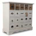 Cassettiera a 20 cassetti in legno bianco 92x33x83.5cm