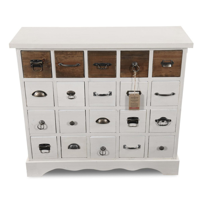 Kommode 20 Schubladen Holz Weiß 92x32.5x84cm