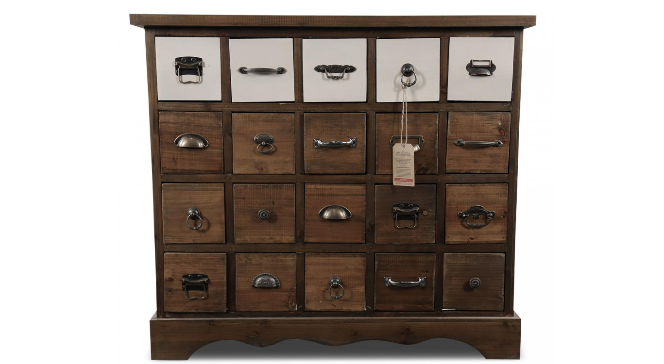 Commode 20 Tiroirs Bois 92x33x83.5cm
