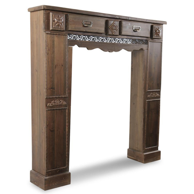 Mantelrahmen Kamin 2 Schubladen 108.5x20.5x111.5cm