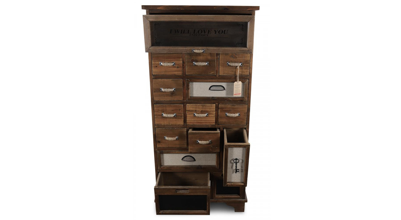 Schreibtischschublade 12 Schubladen Holz 71.5x34x152.5cm