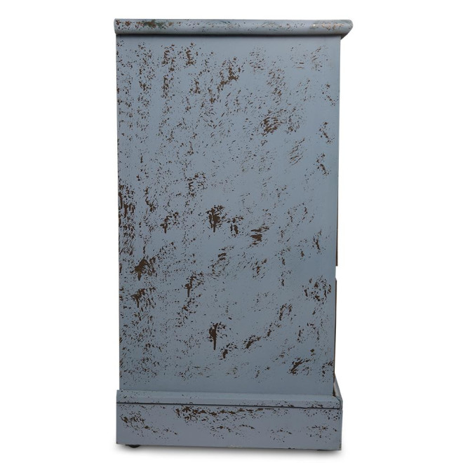Bahut 21 Tiroirs Bois Bleu Vieilli 192x40.5x76cm