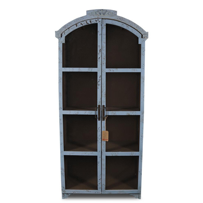 Vaisselier Bois Bleu Vieilli 85.5x42x185.5cm
