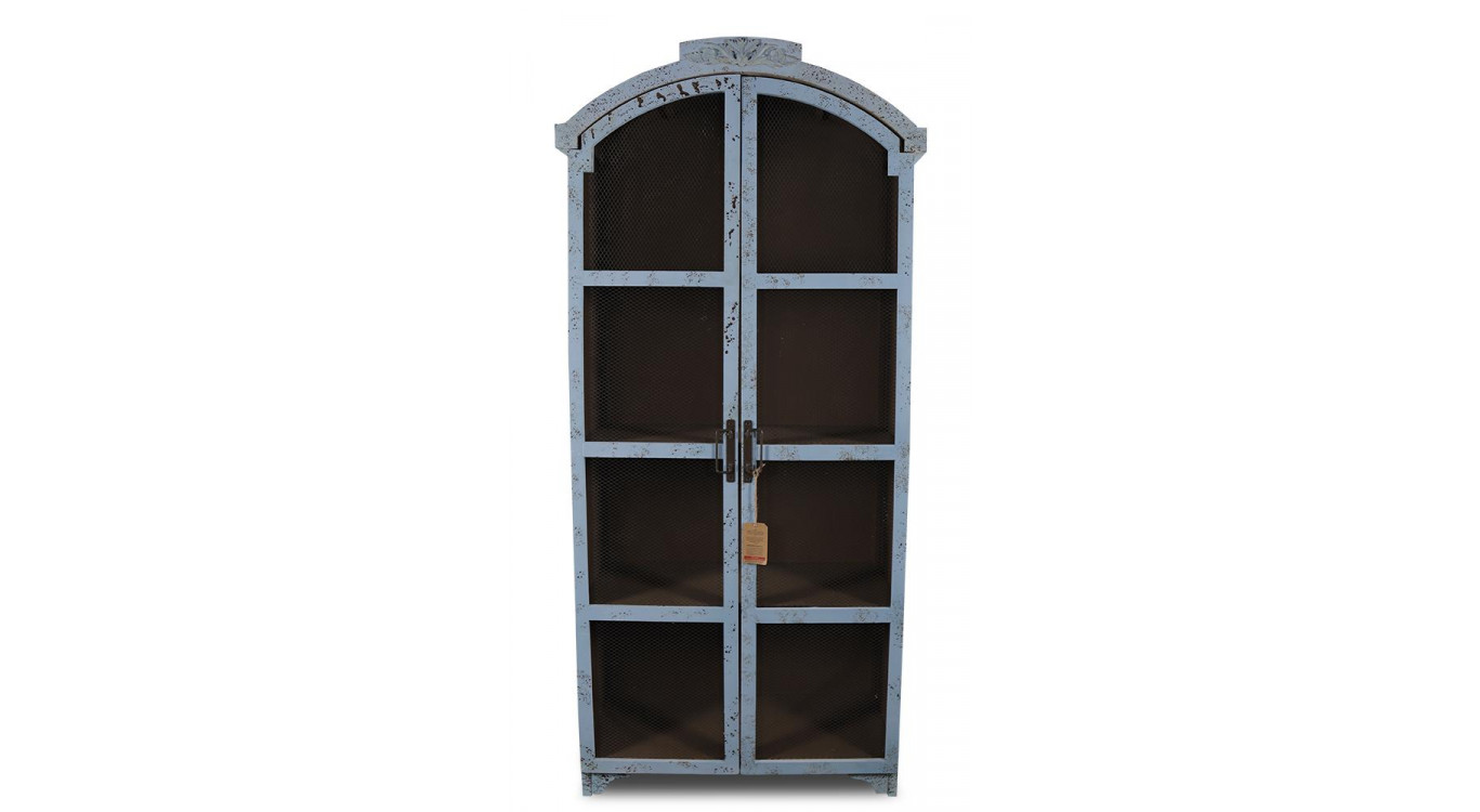 Vaisselier Bois Bleu Vieilli 85.5x42x185.5cm