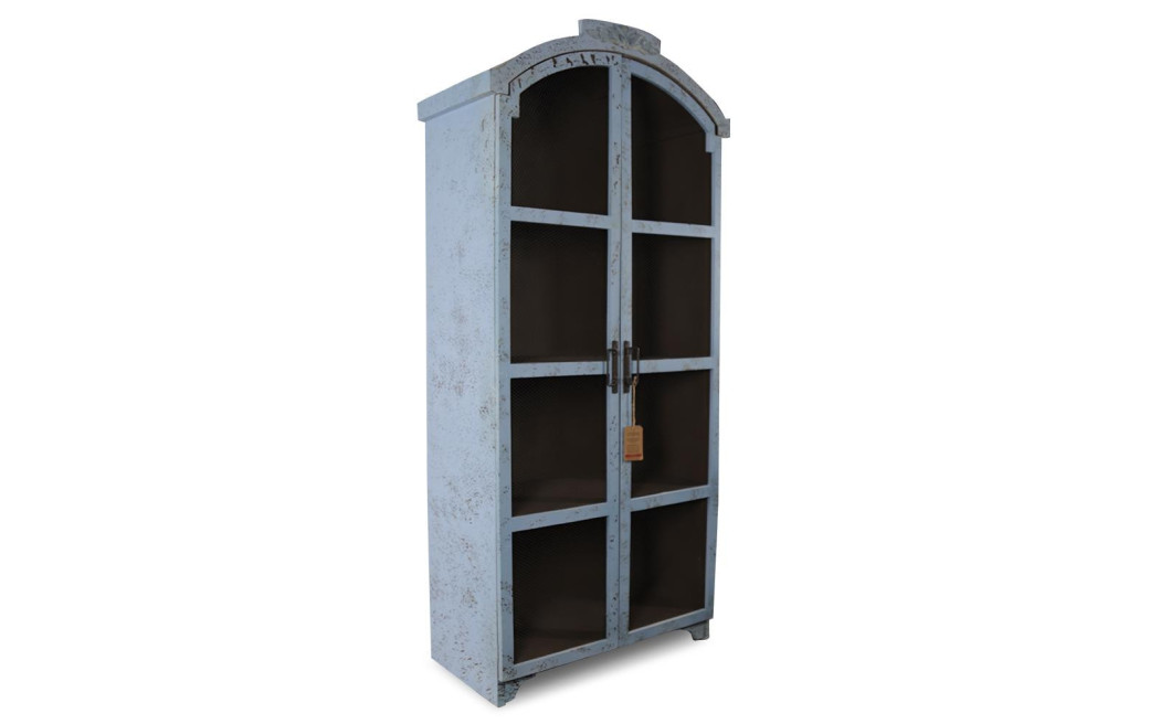 Vaisselier Bois Bleu Vieilli 85.5x42x185.5cm