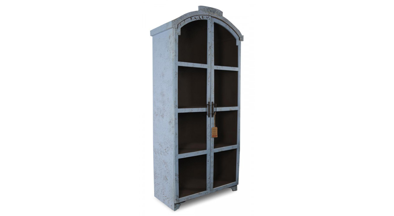 Vaisselier Bois Bleu Vieilli 85.5x42x185.5cm