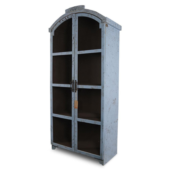 Vaisselier Bois Bleu Vieilli 85.5x42x185.5cm