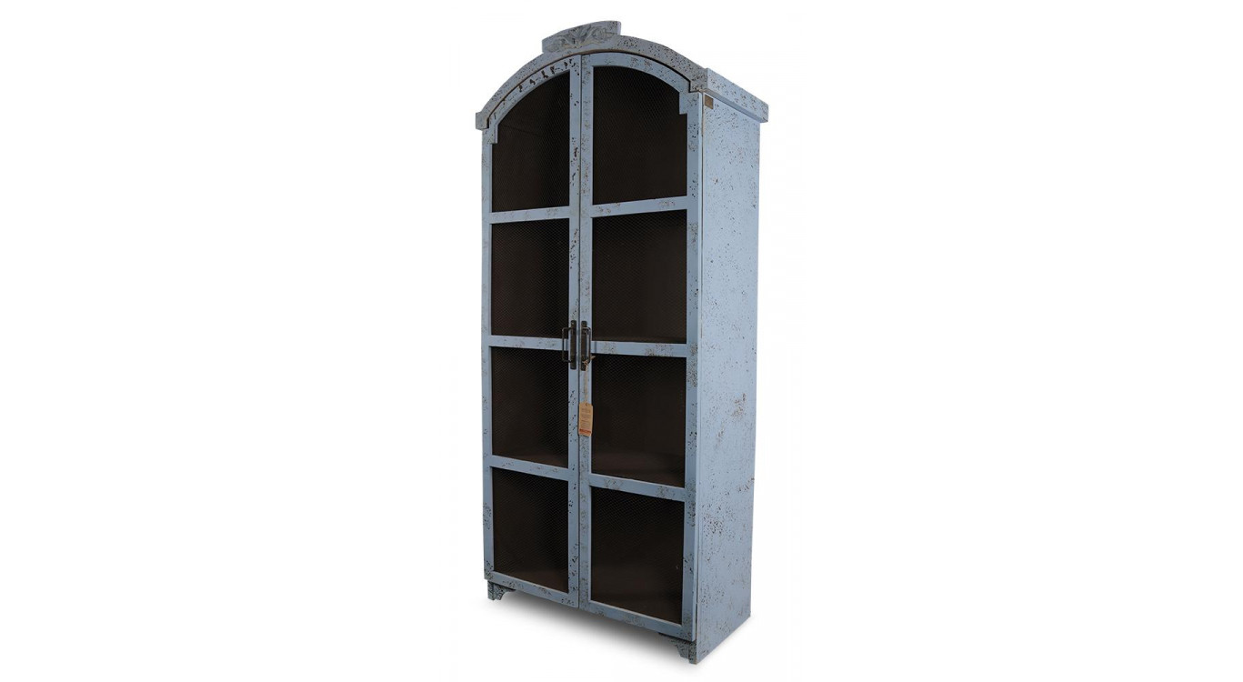 Geschirrschrank Holz Altblau 85.5x42x185.5cm