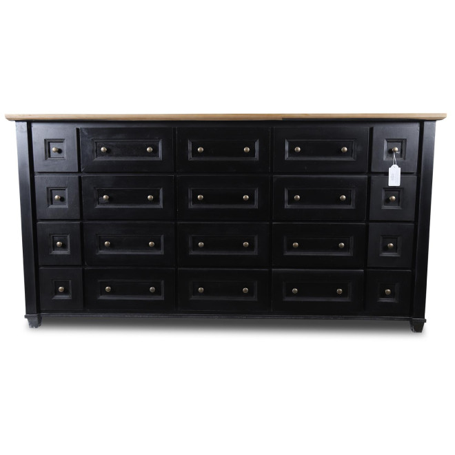 Bahut Grainetier 20 Schubladen Holz Schwarz 184x49x94.8cm