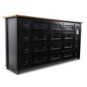 Truhe Samenhändler 20 Schubladen Holz schwarz 184x49x95.5cm