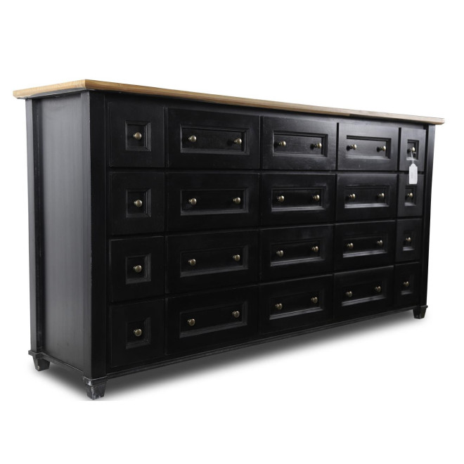 Bahut Grainetier 20 Schubladen Holz Schwarz 184x49x94.8cm