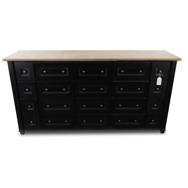 Bahut Grainetier 20 Schubladen Holz Schwarz 184x49x94.8cm