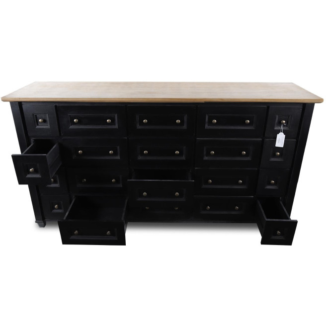Bahut Grainetier 20 Schubladen Holz Schwarz 184x49x94.8cm