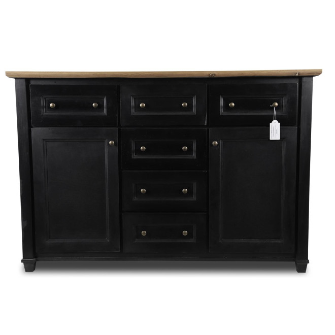Sideboard mit 6 Schubladen Holz Schwarz 142x49x94.8cm