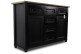 6 Drawer Sideboard Black Wood 142x49x95.5cm