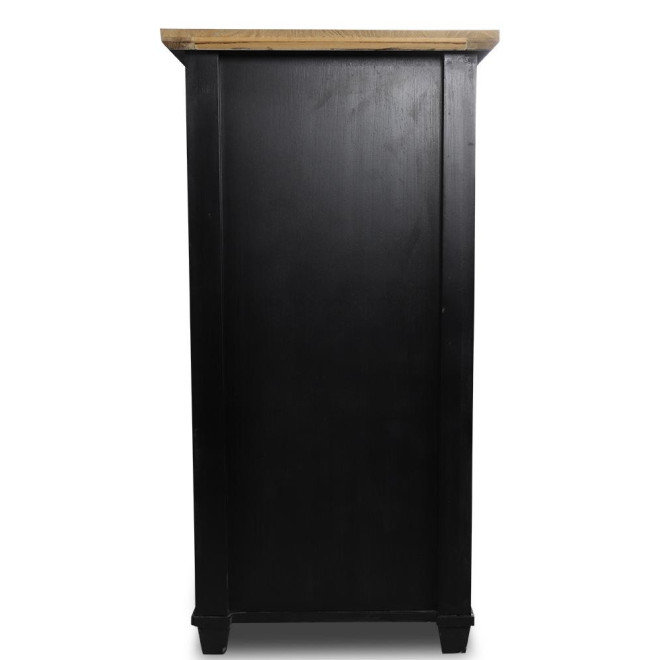 Buffet 6 Tiroirs Bois Noir 142x49x94.8cm