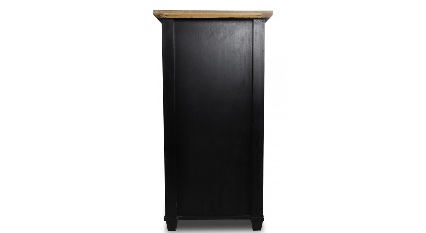 Buffet 6 Tiroirs Bois Noir 142x49x94.8cm