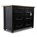 6-Drawer Wooden Chest Black 100x49x74.5cm