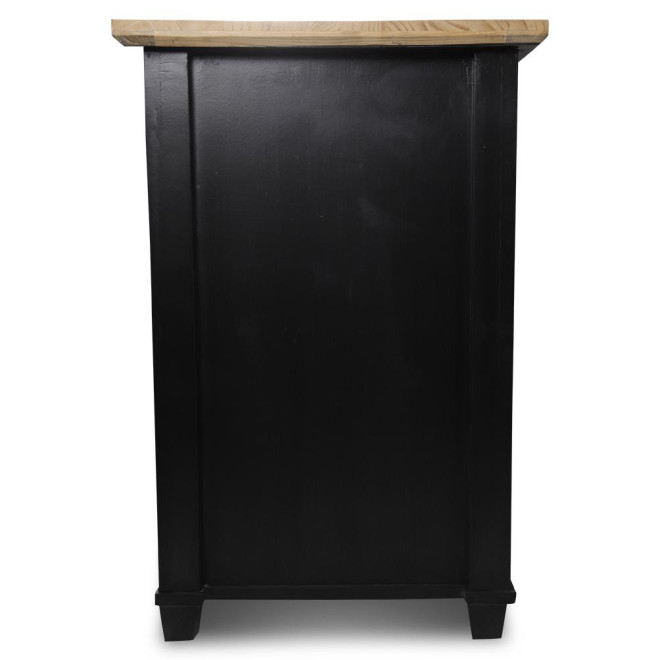 Kommode mit 6 Schubladen Holz Schwarz 100x49x73.8cm