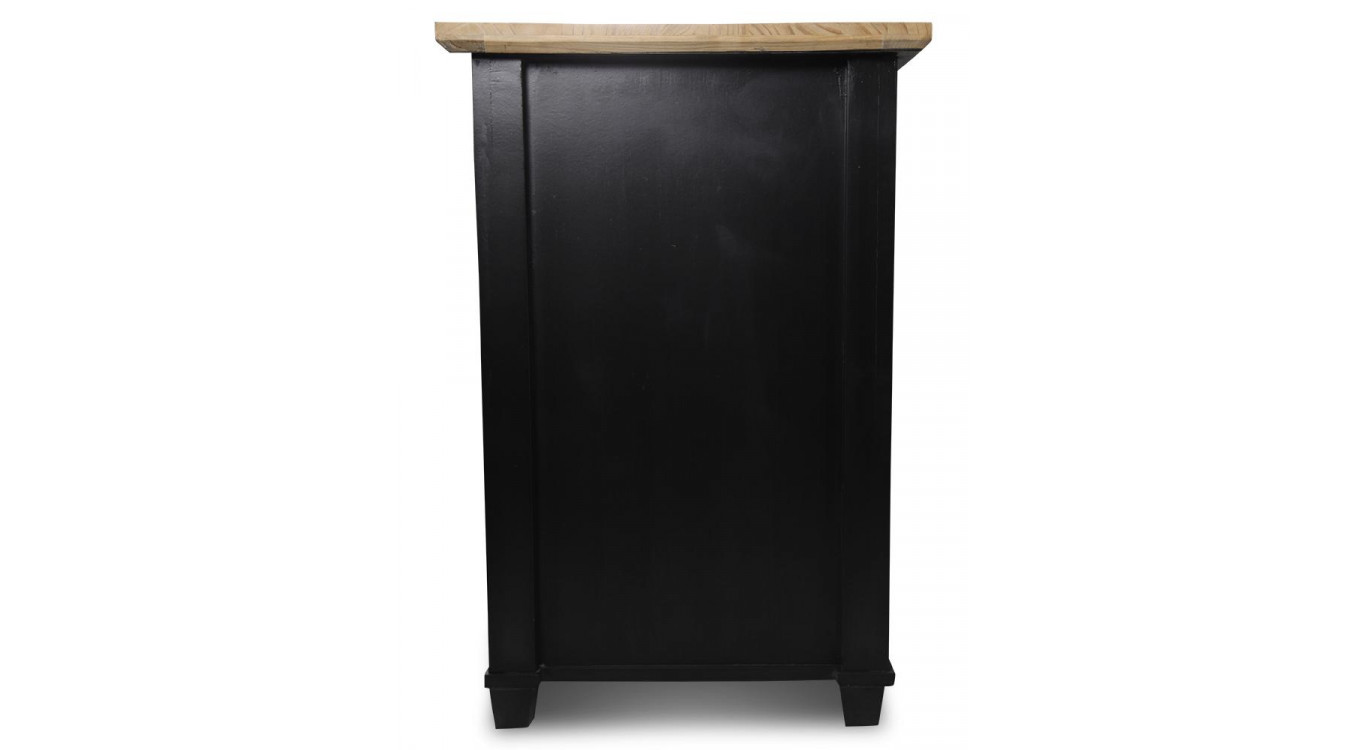 Kommode mit 6 Schubladen Holz Schwarz 100x49x73.8cm
