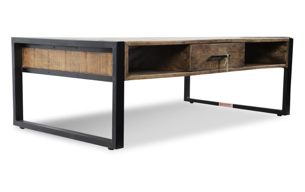Table Basse 1 Tiroir Bois Marron 120x60x40cm