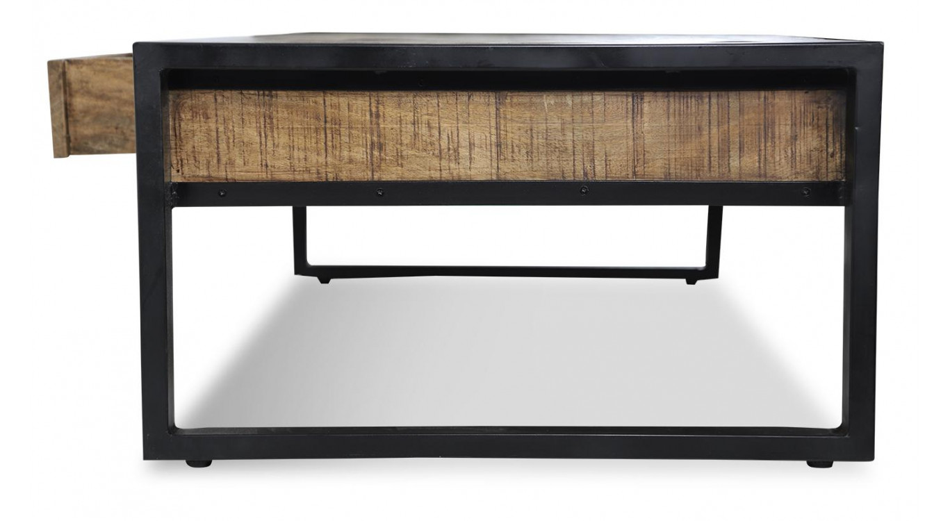 Table Basse 1 Tiroir Bois Marron 120x60x40cm