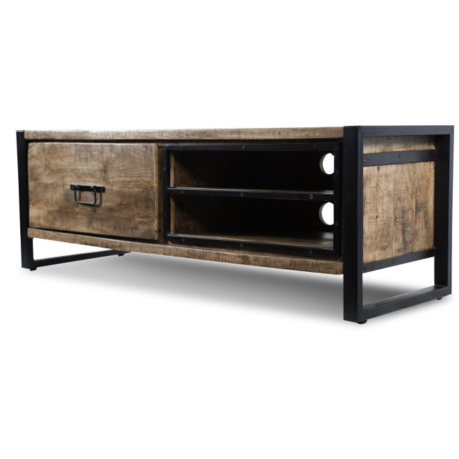 TV-Möbel 1 Schublade Holz Braun 130x45x45cm
