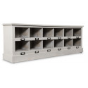 Armadio di base a 12 registri in legno cerato bianco 154.5x32x53cm