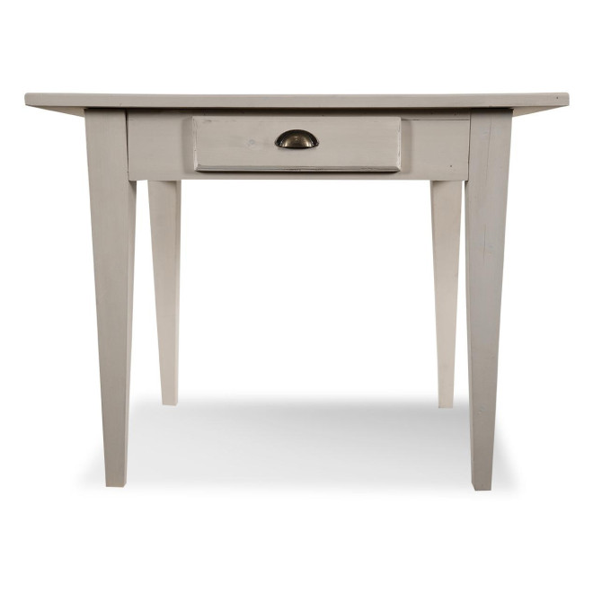 White 2-Drawer Wooden Dining Table 100.5x72.5x78cm