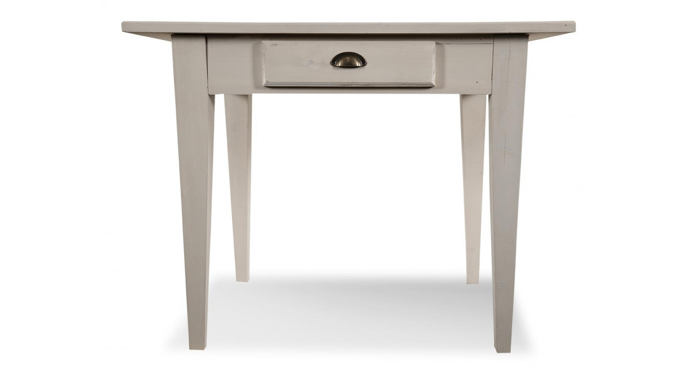 White 2-Drawer Wooden Dining Table 100.5x72.5x78cm