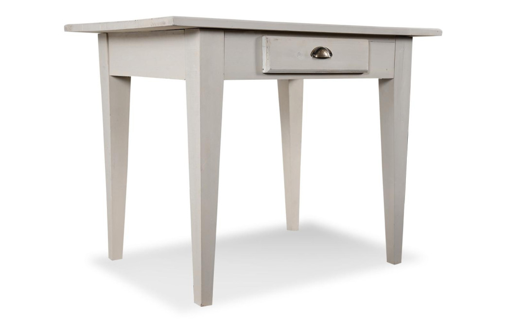 Holztisch mit 2 Schubladen Cerusé Weiß 100.5x72.5x78cm