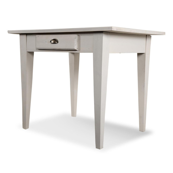 White 2-Drawer Wooden Dining Table 100.5x72.5x78cm