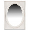 Miroir Ancien Oval Vertical Bois Cerusé Blanc 55.5x3.5x72.5cm