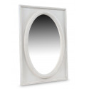 Antique Mirror Oval Vertical White Cerused Wood 55.5x3.5x72.5cm