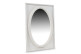 Antique Mirror Oval Vertical White Cerused Wood 55.5x3.5x72.5cm
