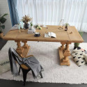 Mesa de comedor de madera marrón 180x90x80cm