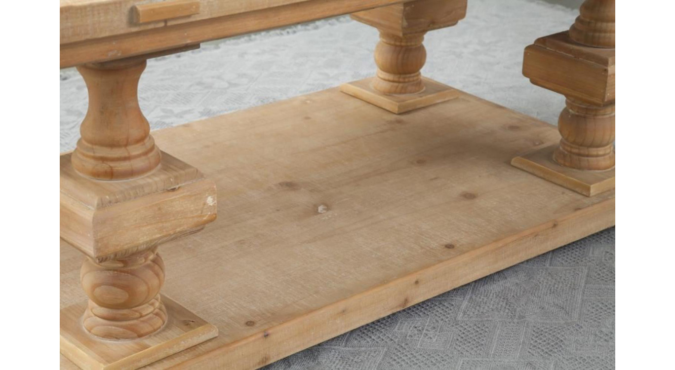 Table Basse Bois Naturel 130x70x52cm