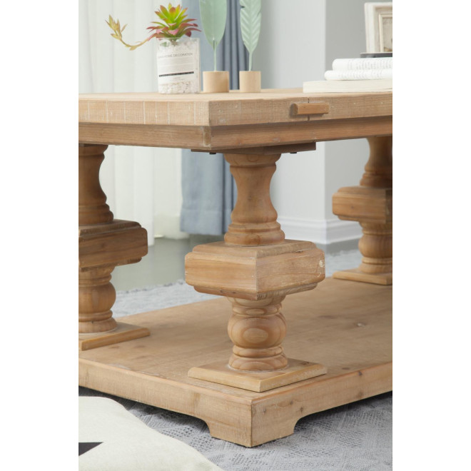Table Basse Bois Naturel 130x70x52cm