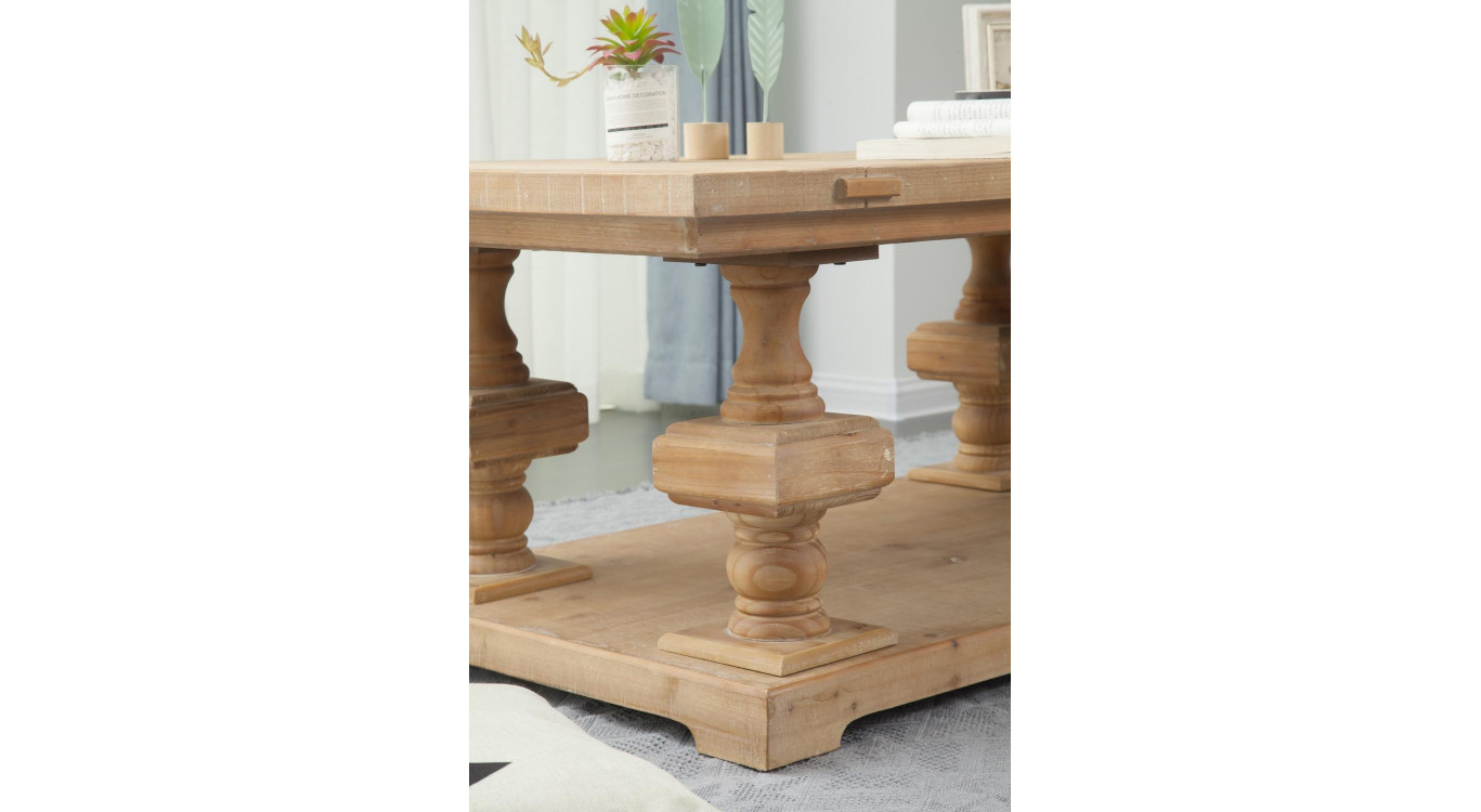 Table Basse Bois Naturel 130x70x52cm