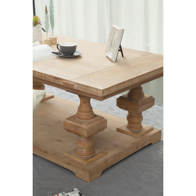 Table Basse Bois Naturel 130x70x52cm
