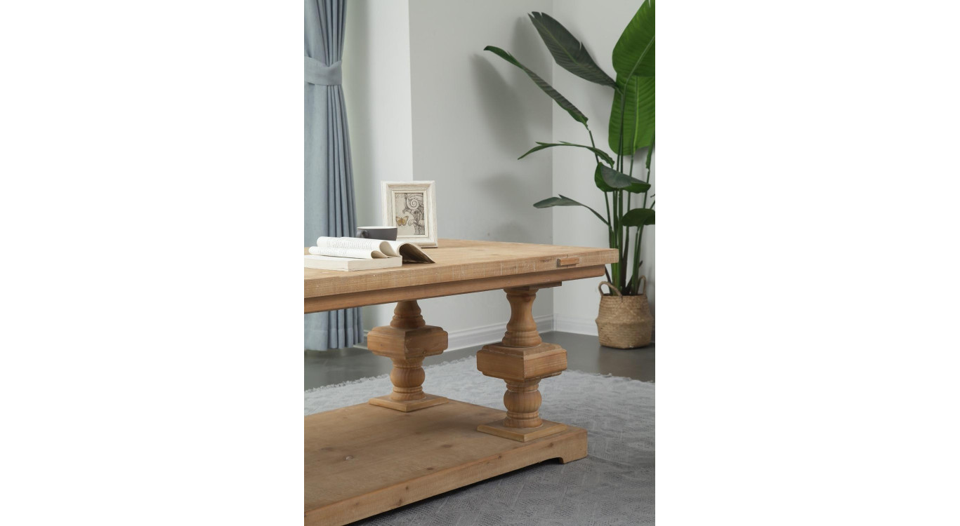 Table Basse Bois Naturel 130x70x52cm