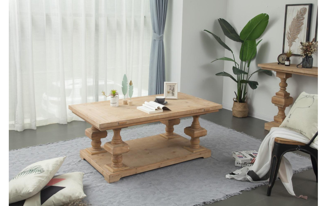 Niedriger Holztisch Braun 130x70x52cm