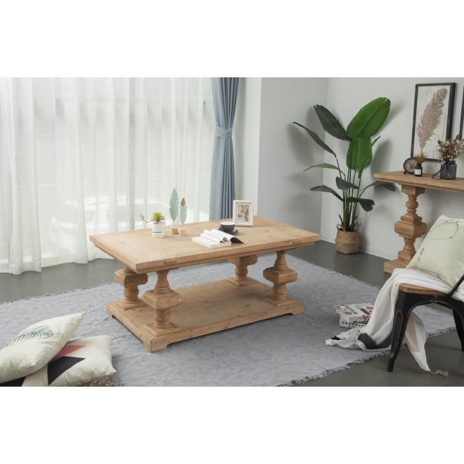 Table Basse Bois Naturel 130x70x52cm