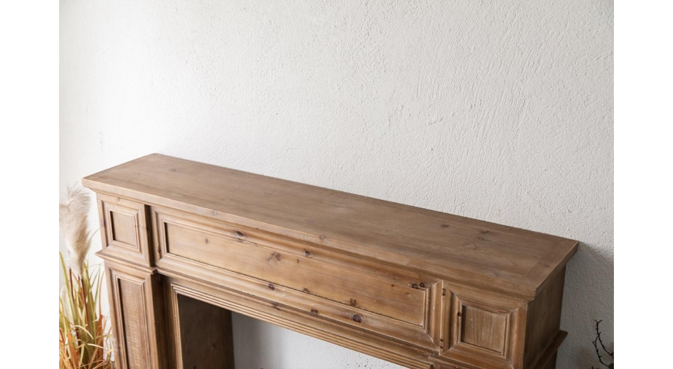 Kaminmantel Holz Braun 130x28x110cm