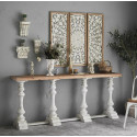 Consola de madera blanca 194.5x35x81.5cm