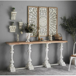 Console Bois Blanc 194.5x35x81.5cm