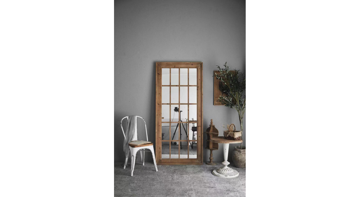 Großer Spiegel Holz Braun 80x5x176cm